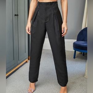 Black Paperbag waist tailored pants
